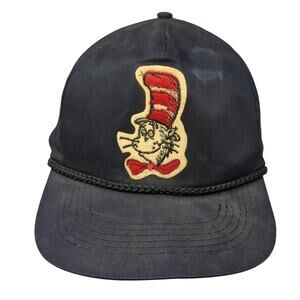 Dr. Seuss Cat Snapback 5 Panel Cap Blue One Size Rope Headmaster Vintage
